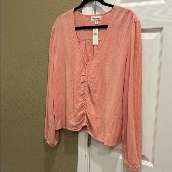 Anthropologie Shirred Blouses |
Mercari pink long sleeve women top size XL - Picture 3 of 5